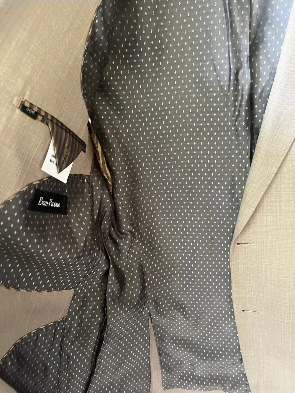 Evan Picone Light Beige Men's Suit Blazer & Trousers
